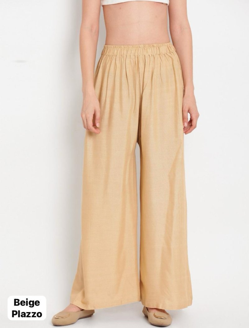 Tew Full Flair Rayon Elastic Waist Plazzo Bottom